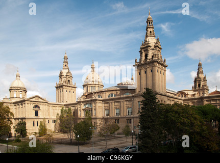 Der Palau Nacional, beherbergt das MNAC oder Museu Nacional d ' Art de Catalunya (Nationales Kunstmuseum von Katalonien), Barcelona, Spanien Stockfoto