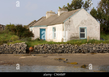 Abgelegenen Haus auf einer Insel in Clew Bay, Westport, County Mayo, Irland Stockfoto