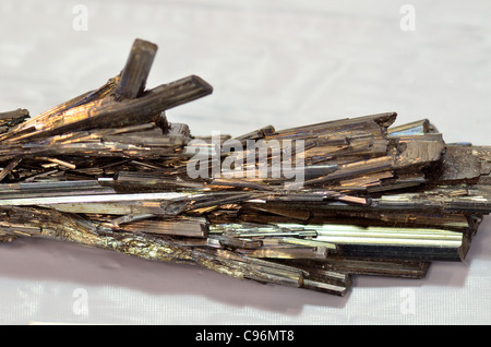 Stibnite, Antimon Sulfid Sb2S3. Stockfoto