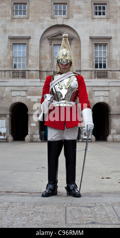 Queen es Life Guard Soldat im Dienst am Horse Guards Parade, London Stockfoto