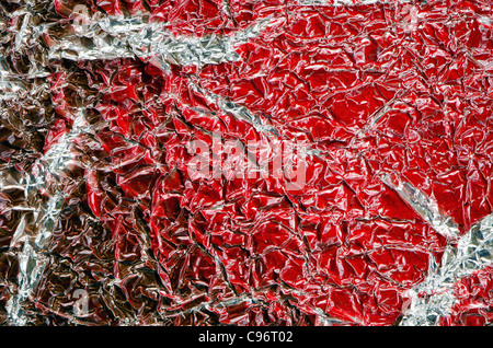 bemalte und creasy Aluminium Folie Hintergrund Stockfoto