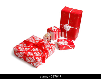 Viele Weihnachtsgeschenke Stockfoto
