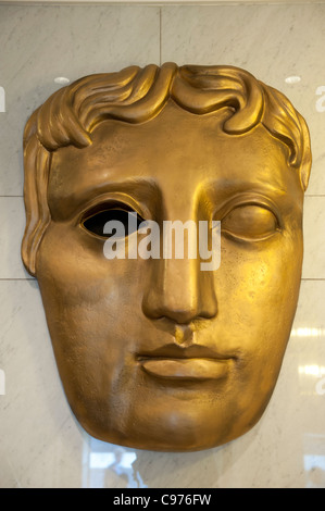 BAFTA-Eingang London einschließlich der Bafta-Masken Stockfoto