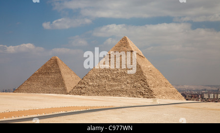 Anzeigen von Giza Plateau mit den Pyramiden Stockfoto