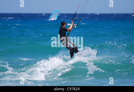 Kitesurfer in der Surf 2 Fuerteventura Anzahl 2967 Stockfoto