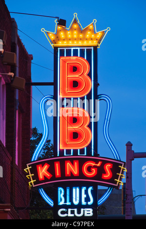 BB Kings blues Club Leuchtreklame, Memphis Stockfoto