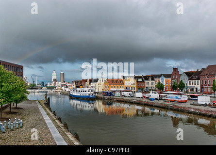 Binnenhafen Husum, Schleswig-Holstein, Deutschland Stockfoto