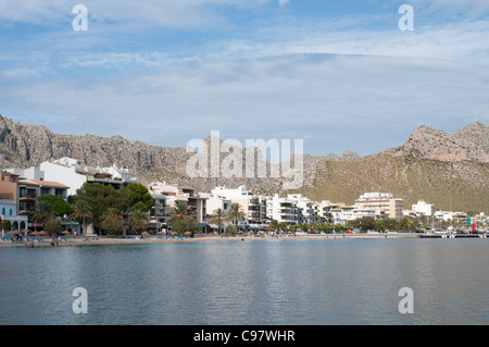 Puerto Pollensa Urlaub resort im Norden der Mittelmeer-Insel Mallorca / Mallorca Stockfoto