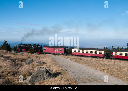 Brockenbahn, Harzer schmalen Gauge Railways, Nationalpark Harz, Sachsen-Anhalt, Deutschland, Europa Stockfoto