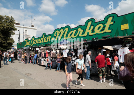 Zeichens Camden Market, Camden High Road, Camden Town, London, UK Stockfoto