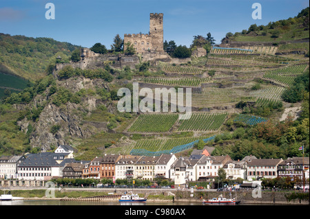 Burg Gutenfels Burg über der Stadt Kaub am Rhein, Bacharach, Rheinland-Pfalz, Deutschland Stockfoto