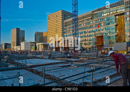 Paris, Frankreich, Baustellen, Bercy, Tolbiac, Chevaleret, „Avenue de France“, Abdeckung von Eisenbahnschienen, östlich von Paris, Arbeiter frankreich Stockfoto