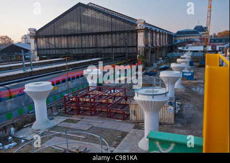 Paris, Frankreich, Baustellen, 'Gare de Austerlitz', Abdeckung der Bahnstrecken, östlich von Paris, historischer Bahnhof Stockfoto