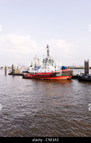 Schlepper im Hamburger Hafen auf der Elbe Fluss, Neumuehlen, Hafen Hamburg, Hanse Stadt Hamburg, Deutschland, Europa Stockfoto