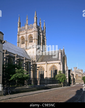 Oxford University, Merton College Chapel von Straße gesehen Stockfoto