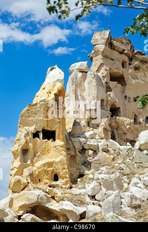 Porträt Nahaufnahme ehemalige Höhle Hause Township Rand von Göreme historischen archäologischen und Architektur-Details Stockfoto