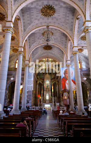 Innere des 19. Jahrhundert Kathedrale Catedral De La Inmaculada Concepción in alten Mazatlan, Sinaloa, Mexiko Stockfoto