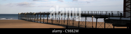 Panoramablick von Saltburn Pier. Stockfoto