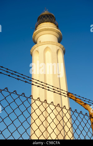 Leuchtturm von Kap von Trafalgar, Caños de Meca, Cádiz, Andalusien, Spanien Stockfoto