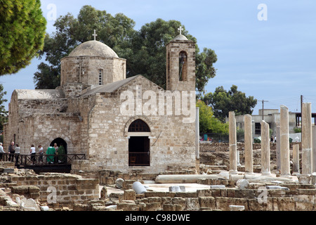 Ayia Kyriaki, Paphos Paphos katholische Kirche; 13. Jahrhundert Kirche, größte fünf Kirchenschiff Basilika in Zypern Stockfoto