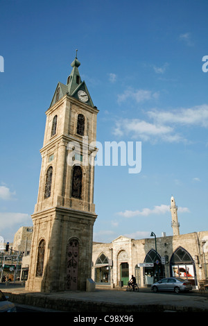 Der Uhrturm in Altstadt von Jaffa, Tel Aviv, Israel. Stockfoto