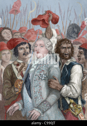 Französische Revolution (1789-1799). Angriff auf die Tuilerien. Stockfoto