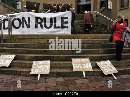 Demonstranten in Glasgow für die schottische Unabhängigkeit Stockfoto