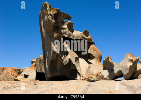 Die treffend benannte Remarkable Rocks, an der südwestlichen Spitze von South Australia Kangaroo Island, sind über 200 Millionen Jahre alt. Stockfoto