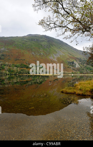 Llyn Gwynant am Fluß Glaslyn Snowdonia Nationalpark Gwynedd Nord wales uk Stockfoto