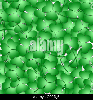 St. Patricks Day Shamrock verlässt nahtlose Kachel Hintergrund Illustration Stockfoto