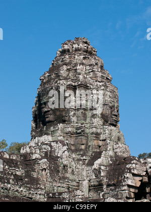 Die zentralen Tempel Turm von Bayon, in der Nähe von Angkor Wat in Siem Reap, Kambodscha. Stockfoto