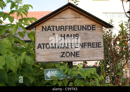Erhaltung und atomwaffenfreien Zone Zeichen, Speyer, Rheinland-Pfalz, Deutschland Stockfoto