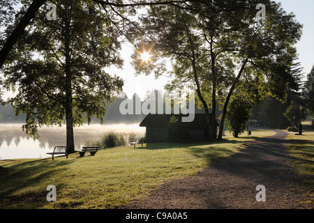 Deutschland, Bayern, Upper Bayern, Region Pfaffenwinkel, Ansicht von Bad Bayersoein Stockfoto