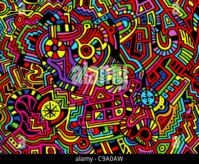 Eine einzigartige, sehr bunt, abstrakt, moderne Kunst Stil Hintergrund. Stockfoto