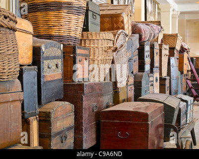 Immigrant Gepäck Display, Ellis Island National Monument, US National Park Service, New York, NY Stockfoto