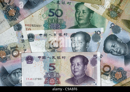 chinesische Renminbi Rmb Banknoten Stockfoto
