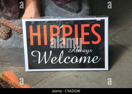 Shop Verkauf Hippie, Woodstock Festival Erinnerungsstücke, Woodstock, Catskills, Ulster County, New York, USA Stockfoto