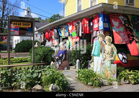 Shop Verkauf Hippie, Woodstock Festival Erinnerungsstücke, Woodstock, Catskills, Ulster County, New York, USA Stockfoto