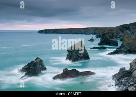 Bedruthan Steps in North Cornwall Stockfoto