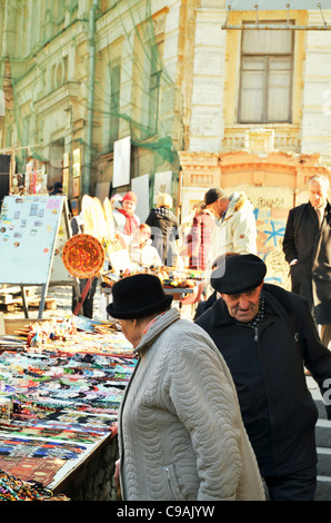 Ukraine, Kiew, Flohmarkt am Andrews Abstammung (Andriyivsky Uzviz) Stockfoto