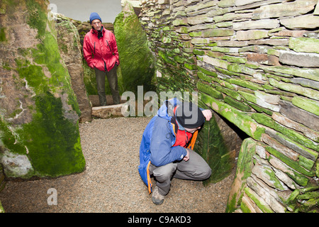 Unstan gekammert Cairn ist ein Steinzeit-Grabhügel in der Nähe von Stenness auf Orkney Festland. Stockfoto