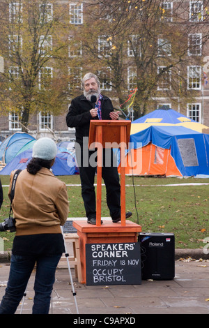 Die 2011 besetzen Bristol Camp auf College Green Bristol England Großbritannien Stockfoto