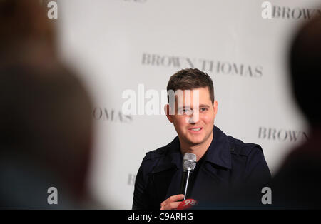 Mehrfach mit Platin ausgezeichneten kanadischen Sänger Michael Bublé in Dublin, Irland Stockfoto