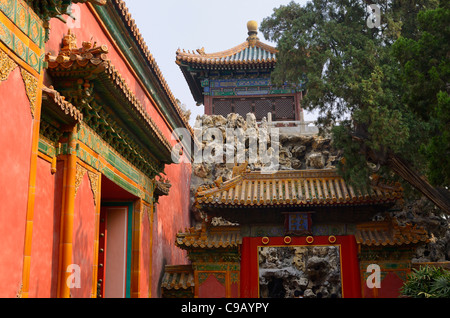 Imperial-Garten im Innenhof am nördlichen Ende von der verbotenen Stadt Peking Volksrepublik China Stockfoto