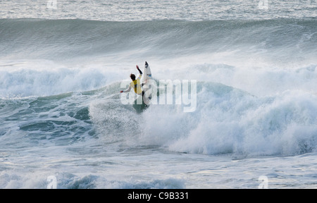 Der unerbittliche Super Serie UK Pro Surf Tour war in Newquay für eine andere Veranstaltung am 10. November 2011 Stockfoto