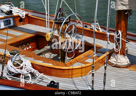 Yacht-Detail, Waterfront in Annapolis, Maryland Stockfoto
