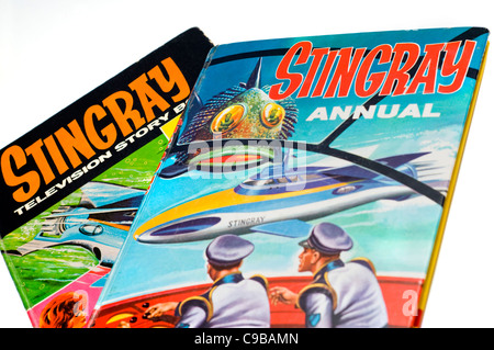 Zwei Jahrbücher, Gerry Andersons Stingray 1960er Jahre UK TV-Kinderserie gewidmet Stockfoto
