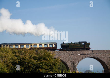 Dampfzug über Hookhills Viadukt Stockfoto