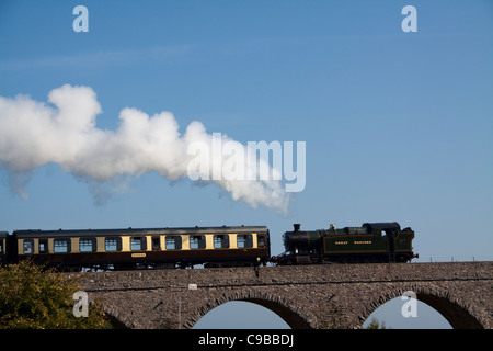 Dampfzug über Hookhills Viadukt Stockfoto
