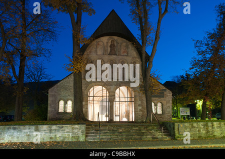 Die Kathedrale Veranda der Kaiserpfalz in Goslar bei Nacht, Harz, Niedersachsen, Deutschland, Europa Stockfoto